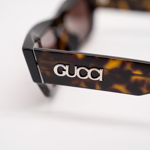 Gucci GG1839S Rectangular Frame Tortoise Acetate Sunglasses - Picture 6 of 9